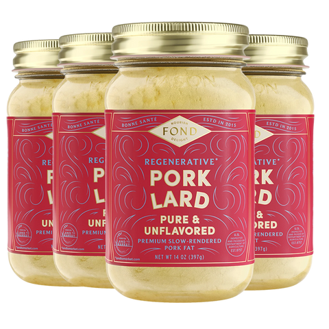 Regenerative Pork Lard - Pure & Unflavored - 4 Jars