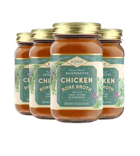 Regenerative Chicken Bone Broth - Bouquet Garni - 4 Jars