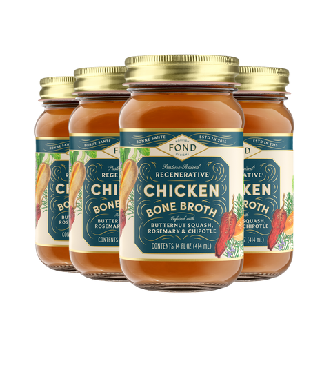 Regenerative Chicken Bone Broth - Butternut & Rosemary - 4 Jars
