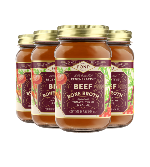 Regenerative Beef Bone Broth - Tomato & Thyme - 4 Jars