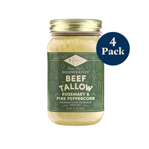 Regenerative Beef Tallow - Rosemary & Pink Peppercorn - 4 Jars