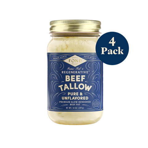 Regenerative Beef Tallow - Pure & Unflavored - 4 Jars