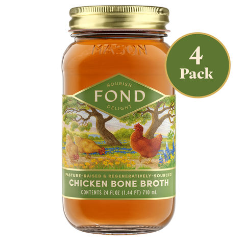 Regenerative Chicken Bone Broth - Unflavored - 4 Jars